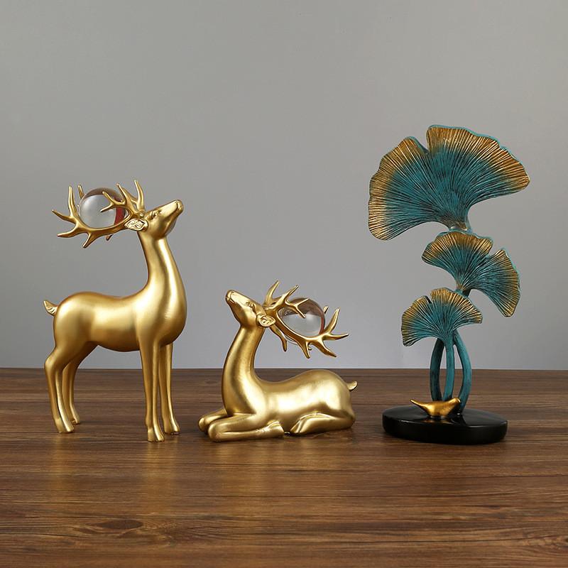 Elegant Resin Ginkgo Leaf Ornament For Home Office Entryway Tabletop Decoration