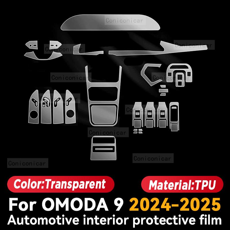For OMODA 9 2024 2025 Car Interior Center Console Trument Dashboard Protective Film Anti-scratch Sticker Accessories