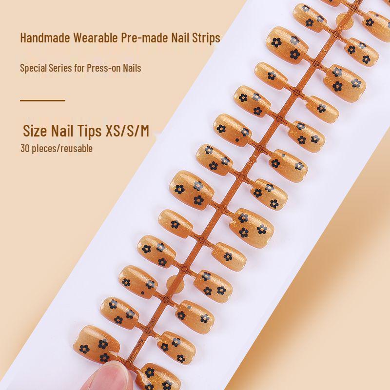 

Милые и крутые кошачий глаз цветочные элементы для нейл-арта: 30 Готовых к ношению накладных полосок для ногтей, Горячие патчи для ногтей из TikTok Nail Polish Gel