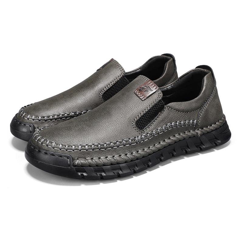 New Handmade Leather Men Shoes Casual Comfortable Men Loafers Slip On Leather Shoes Men Flats Hot Sale Outdoor Walking Shoes