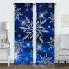 Blackout Curtains 2 Pieces Snowflake Window Curtain for Room 2 Panel Halloween Decoration Shades Tulle for Bedroom Partition