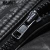 KAISER Men's Stand-Collar Cowhide Leather Jacket