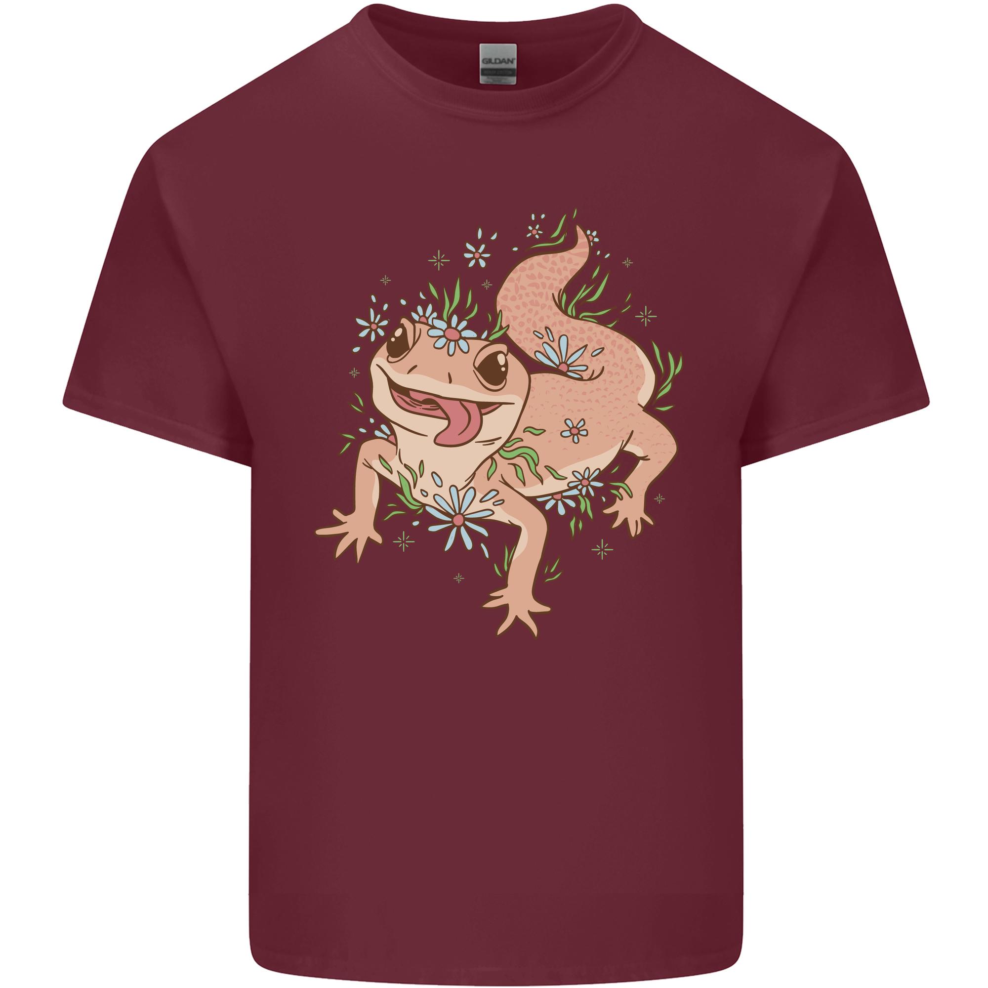 Gecko With Flowers Lizards Unisexs Light Cotton TShirt S