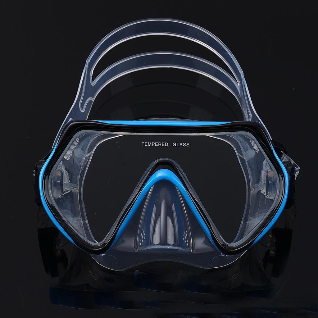 Maschera da Immersione in Silicone per Bambini e Adulti con Snorkel - Lente in Vetro Temperato HD, Montatura Grande