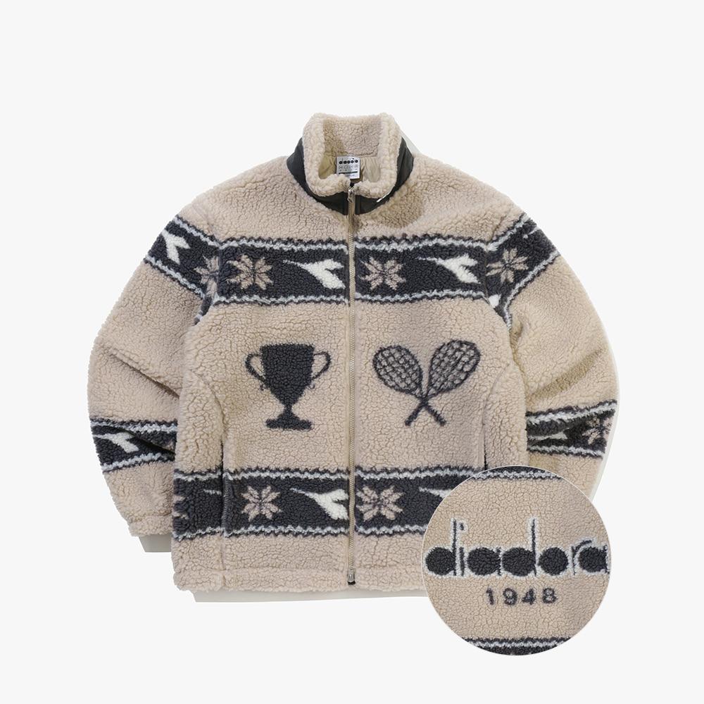 Diadora Morvi Pattern Fleece Jacket Beige