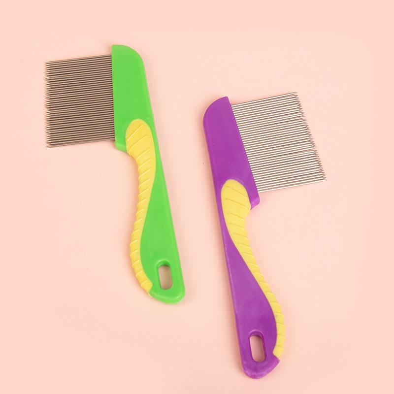 Pet Seahorse Comb, Dog and Cat Flea Stainless Steel Anti-static Flea Comb, Pet Split Comb
