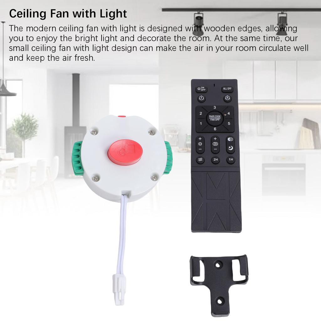 Flush Mount Ceiling Fan with Lights Remote 3 Color Temperature Dimmable Timing 6 Speeds LED Fan Light for Bedroom Living Room