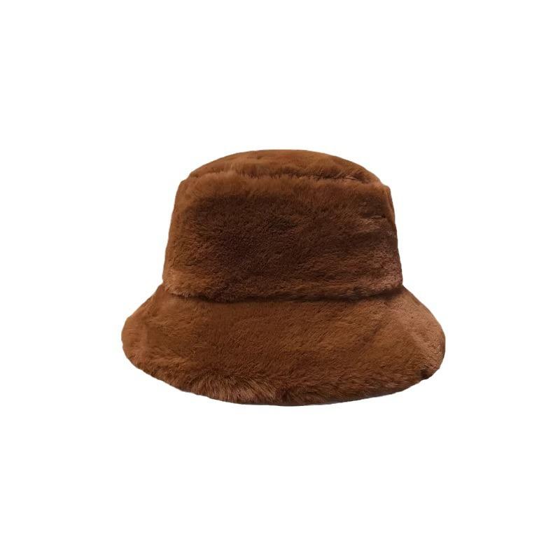 Korean Short Plush Fisherman Hat Thickened In Autumn and Winter Warm Versatile Bucket Hat Japanese Face-showing Small Basin Hat