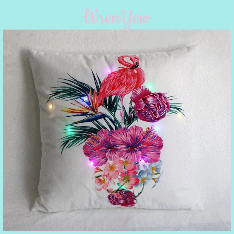 Vibrant Colored Led Light Velvet Sofa Pillowcase For Stylish Home Decor And Comfort