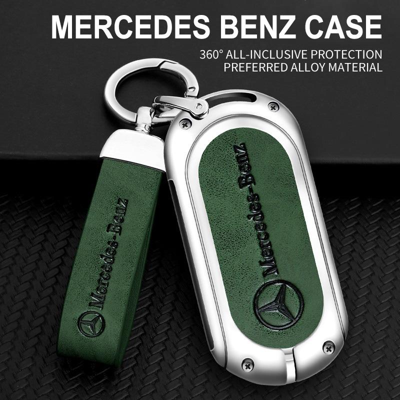 

2025 New Zinc Alloy Leather Car Key Case Cover Holder Protector For Mercedes Benz 2022 C S Class W206 W223 S350 C260 C300 S400 S