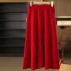 Women's Knitted A-Line Umbrella Skirt - Mid-Length Thickened Wool for Autumn/Winter 2025