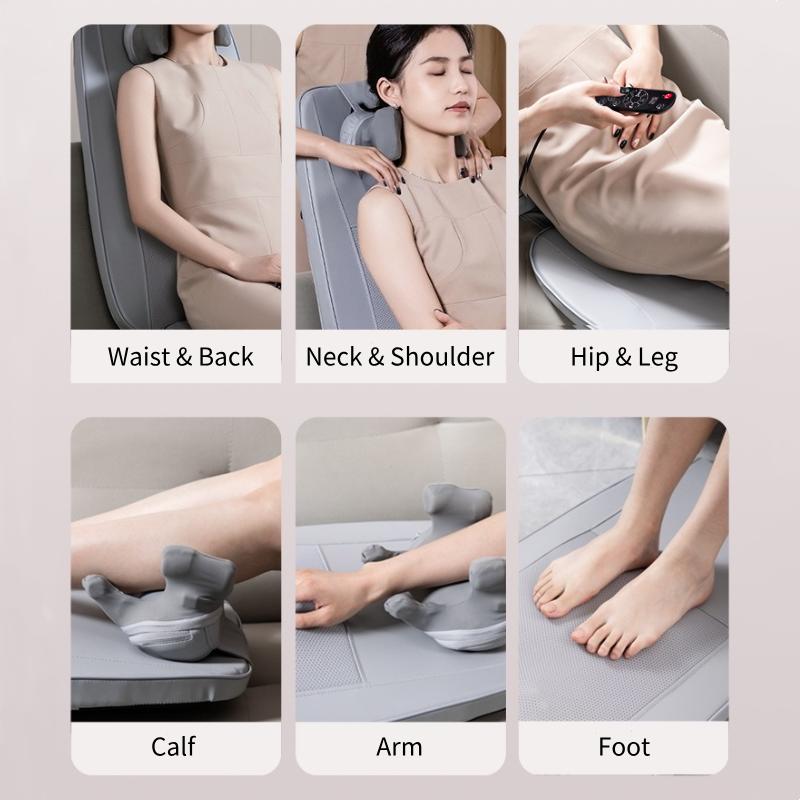 Electric Back Massager Vibrating Cervical Massage Chair Seat Cushion for Body Shiatsu Heated Kneading Relaxarion Home Office Use