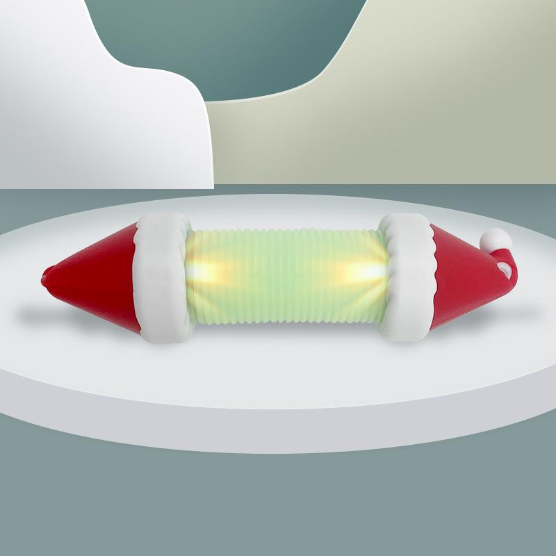 Glowing Stretch Snail Decompression Toy Santa Claus with Light Telescopic Tube