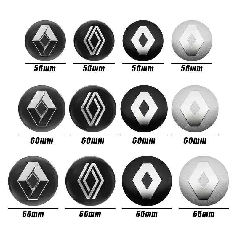 Hub Caps 4Pcs 56mm 60mm 65mm Car Wheel Center Hub Cap Stickers For Renault Austral Kadjar Megane Captur Arkana Dacia Logo Rim Co