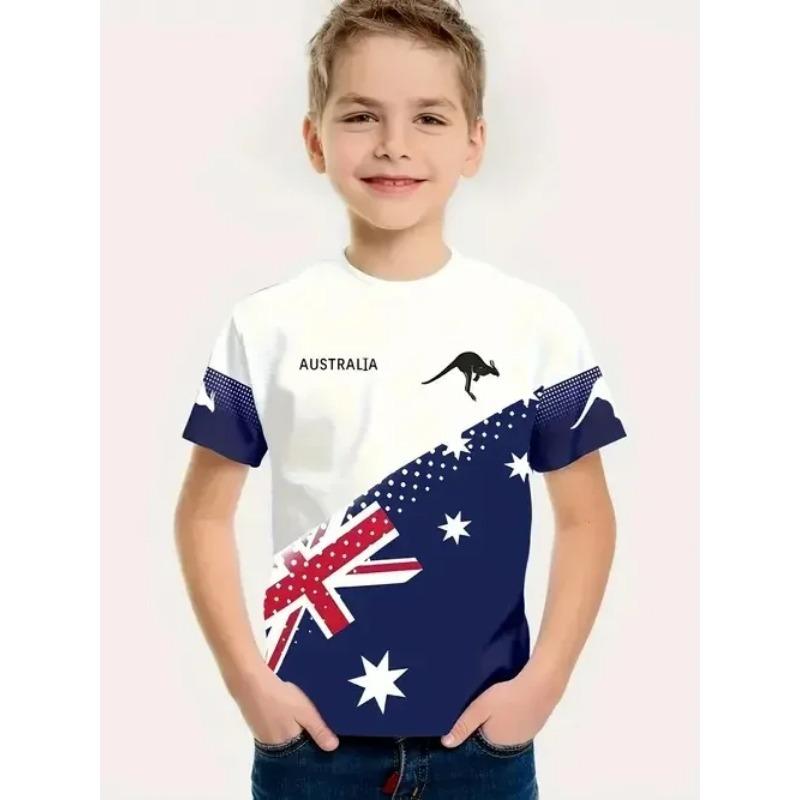 T-Shirt for a Boy 3D Print Gamepad Doodle Boy's T-Shirts Casual Round Neck Short Sleeves Tops Kids Summer Children's
