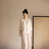 Autumn Artistic Embroidery Ramie Shirt - Zen Tea-Inspired Retro Loose Chinese Top