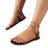 Fashion 2025 Summer Open-Toe Women's Sandals Plus Size Metal Chain Light Weight Comfy Shoes New Fashion Casual Flat Sandalszapatos Mujer