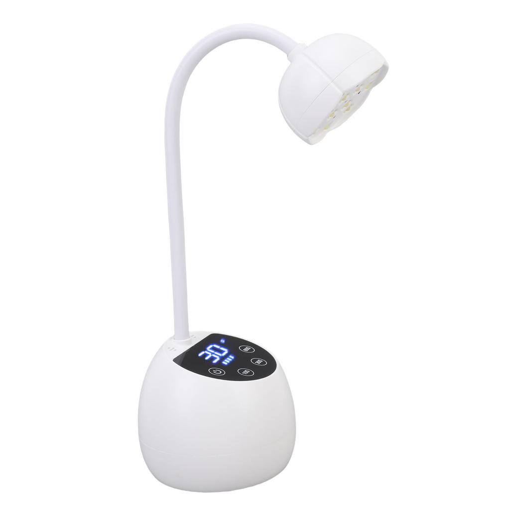 Gooseneck Nail Lamp Rechargeable Infrared Sensor LCD Screen LED Nail Light Dryer with 12 Light Chips for Home Use