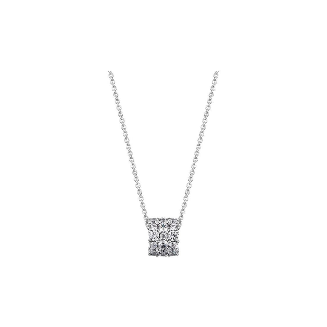 Pandora Transparent Sparkling Slim Waist 925 Silver Necklace Women necklace ZT-0029 Box,F,Silver