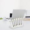 1pc,vertical 6-slot Pen Holder, Transparent Plastic Display Stand, Pencil Holder, Eyebrow Pencil Holder, Makeup Brush Holder