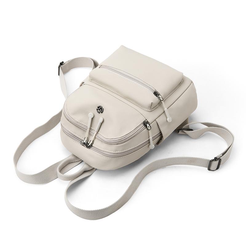 Women's Nylon Backpack Lightweight Solid Color Student Schoolbag