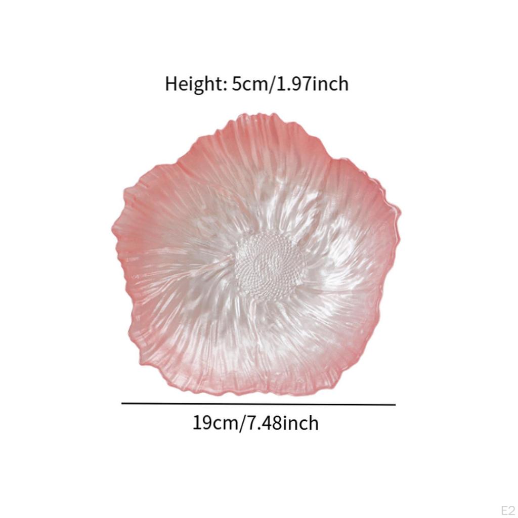Flower Shaped Glass Plate Cake Dessert Dish Multifunctional Salad Fruit Snack Tray Dinner for