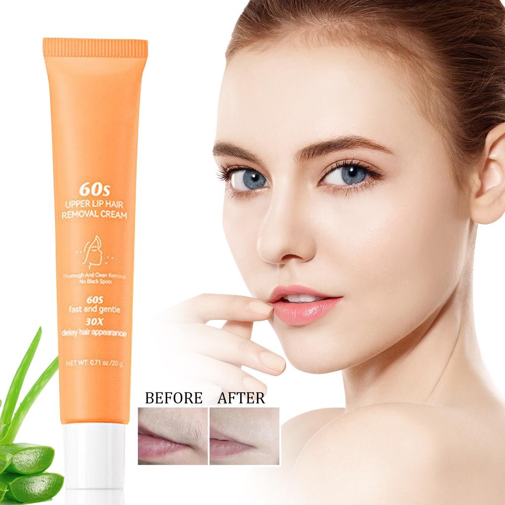 Lippenhaarentfernungscreme ist eine sanfte und nicht reizende Haarentfernung an der Oberlippe, 20 g