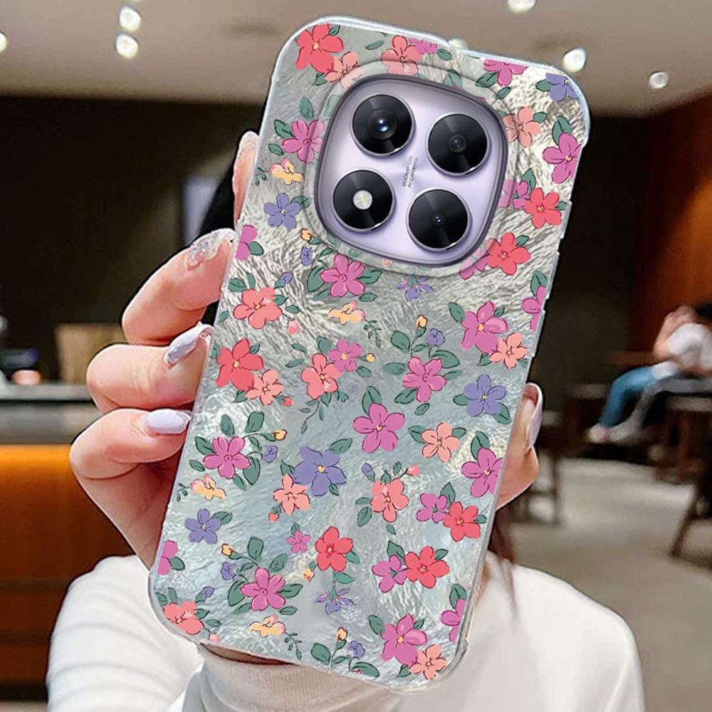 Colorful Gradient Purple Butterfly Leopard Print For Xiaomi Redmi Note 14 Pro 5G Phone Cases Cover Soft Silicone Bumper Hard PC Back Cover