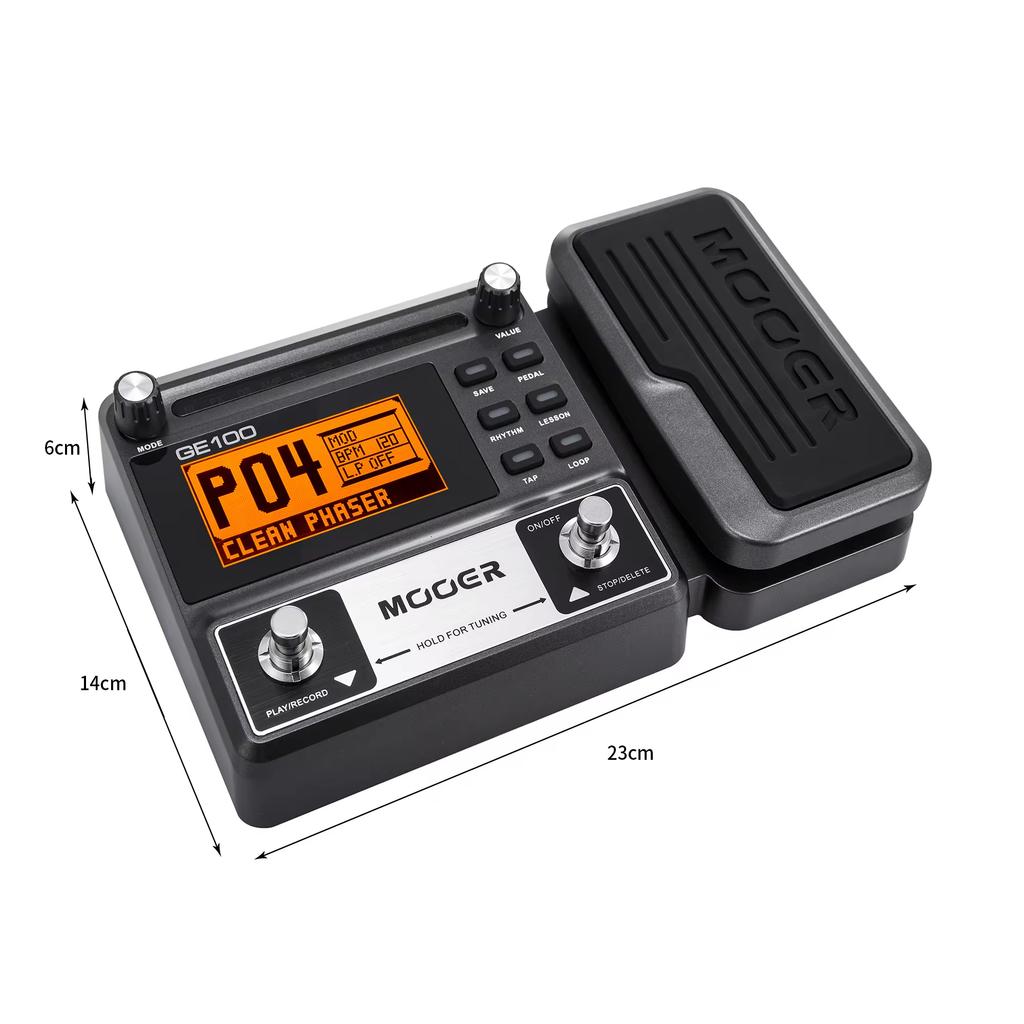 GE100 Guitar Pedal Multi-effects Processor Effect Pedal with Loop Recording Max Time 180s 8 Effect Modules 40 Drum Rhythms