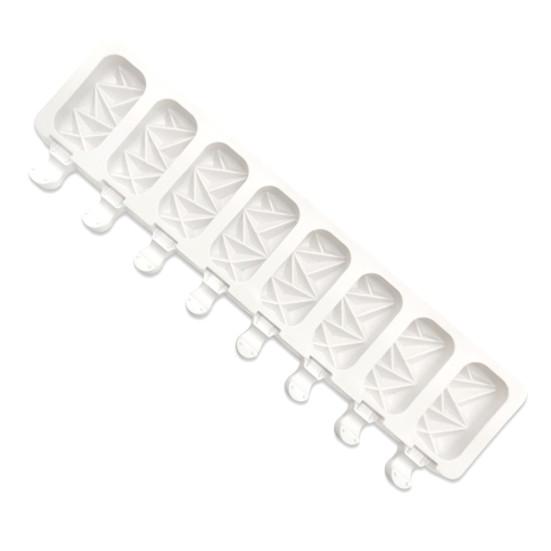 Eis am Stiel-Form mit 8 Mulden, antihaftbeschichtet, leicht zu lösende Silikonform für die Herstellung von Eis am Stiel