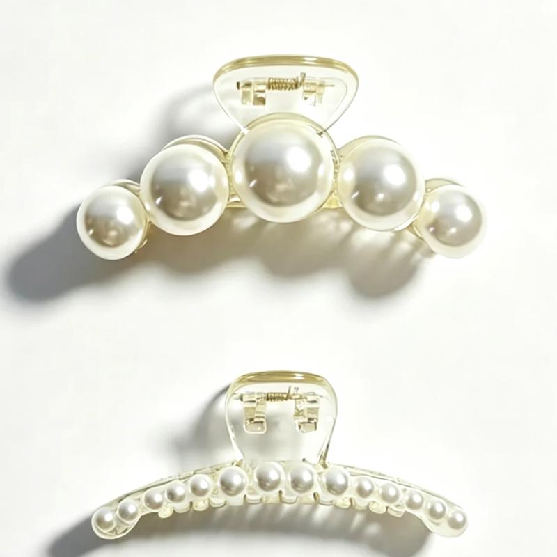 Simple Temperament Pearl Hair Clip for Woman Korean Shark Clip Girl's Ponytail Clip
