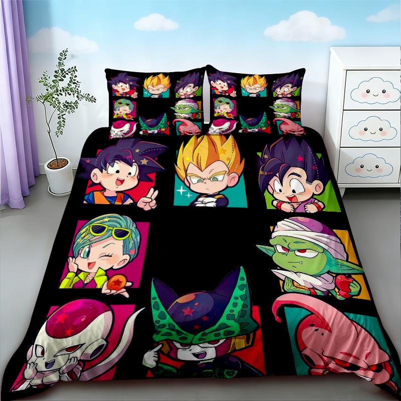Kids Goku Duvet Cover Dragon Ball Bedding Set Soft And Comfortable For Bedroom Home Decor Queen King Size Boys Gifts