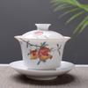 Chinesische Traditionen Gai Wan Teeservice Bone China Teeservice Dehua Gaiwan Tee Porzellankannenset für unterwegs Schöner und einfacher Wasserkocher