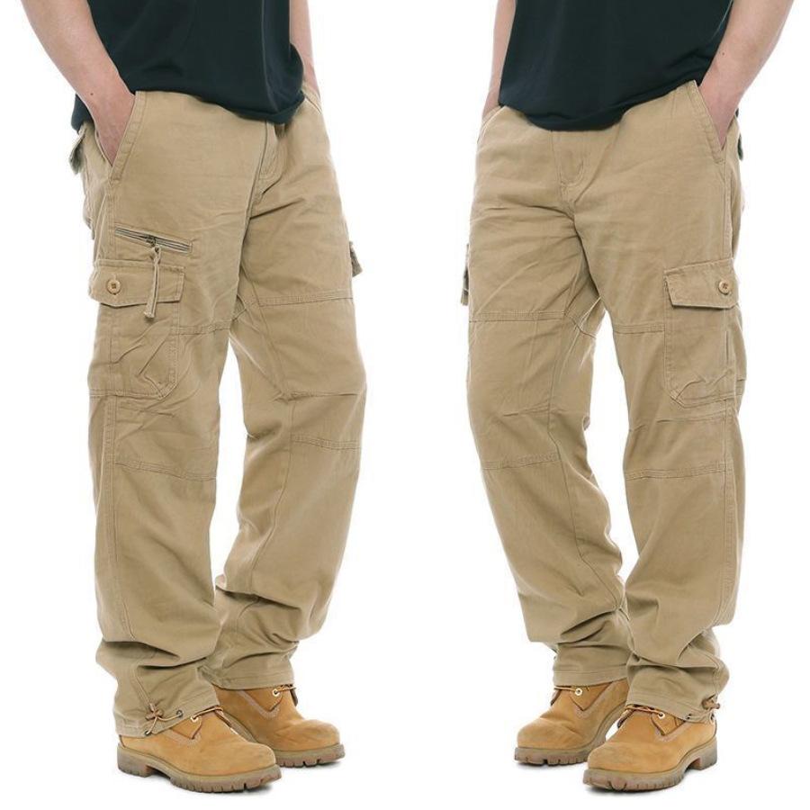 Tooling trousers men s loose camouflage men s plus size fat tide brand casual youth casual pants straight M хаки