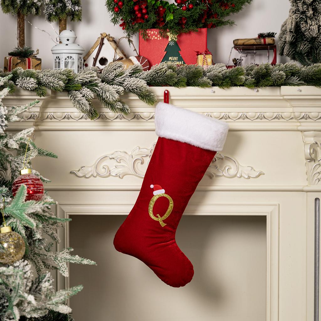 Christmas Home Decoration Red Premium Canary Letter Socks Festive Creative DIY Room Xmas Tree Decoration Christmas Gift Socks