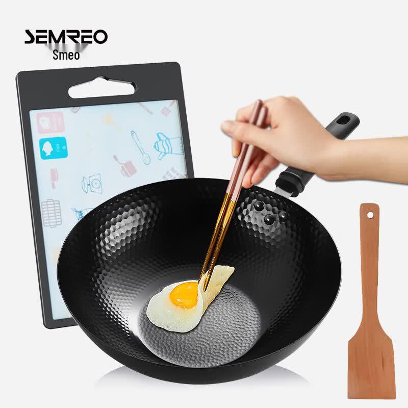 Simeou 32cm 0-Coating Wok 3-Piece Cookware Set