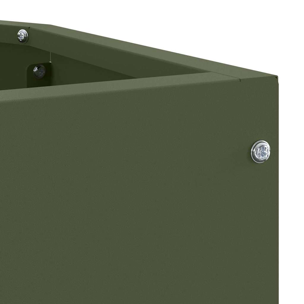 Corner Planter Olive Green 45 x 45 x 35 cm Steel