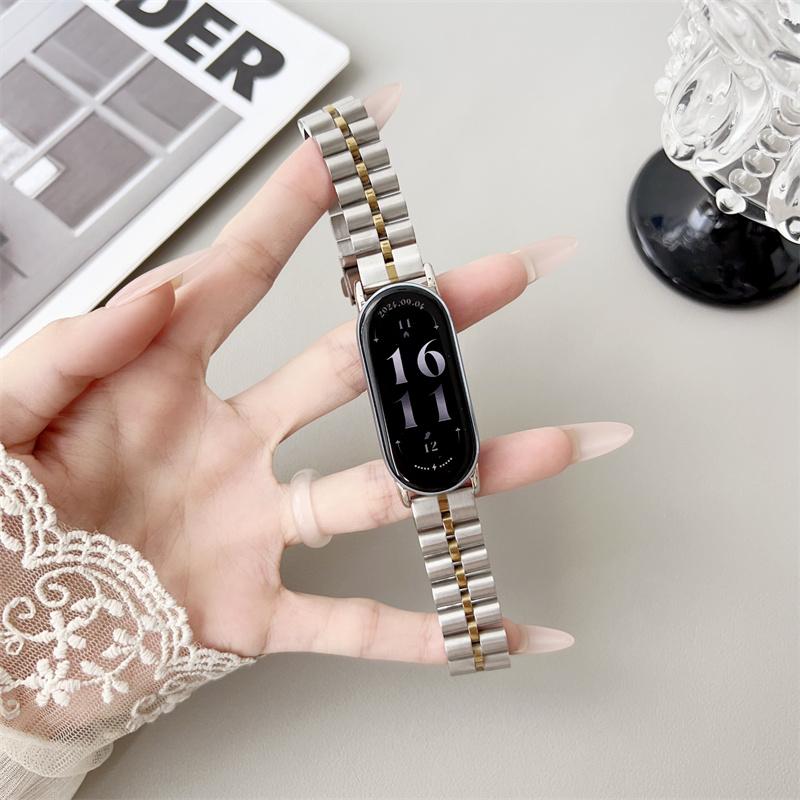 

Браслет из нержавеющей стали для Xiaomi mi band 9/8 Сменный ремешок Correa для Miband 9 Браслеты для Xiaomi 8 Ремешки для часов Аксессуары xiaomi band 9/8 серебряный/золотой