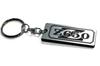 Z650 Double Ring Acrylic Original Keychain Zapper Classic Car Muffler Handle Exterior Mirror Custom Parts Accessories A-96-2 Silver/Black
