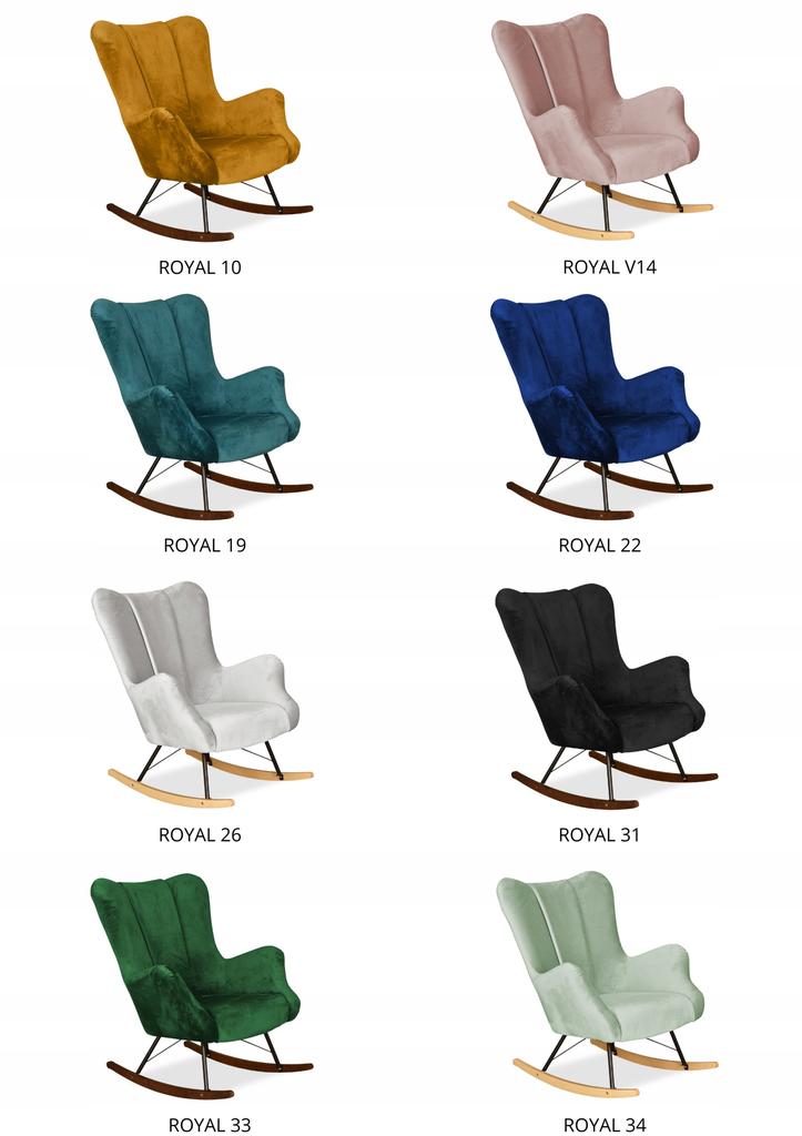 Fotel uszak skandynawski Vika bujany na płozach Family Meble turkus niebieski