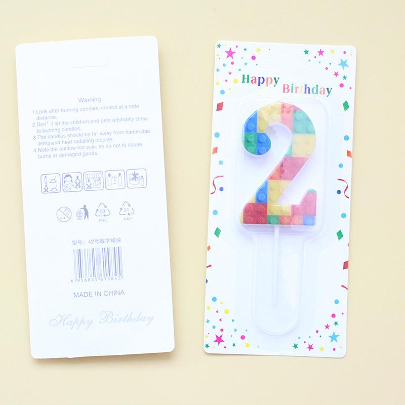 New Building Blocks Number 0-9 Birthday Cake Candle Lego Cartoon Theme Decoration