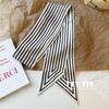 Nordic Striped Minimalist Silk Scarf - Women's Autumn Style, Flowing Ribbon & Decorative Neck Accessory, Long Thin Hairband