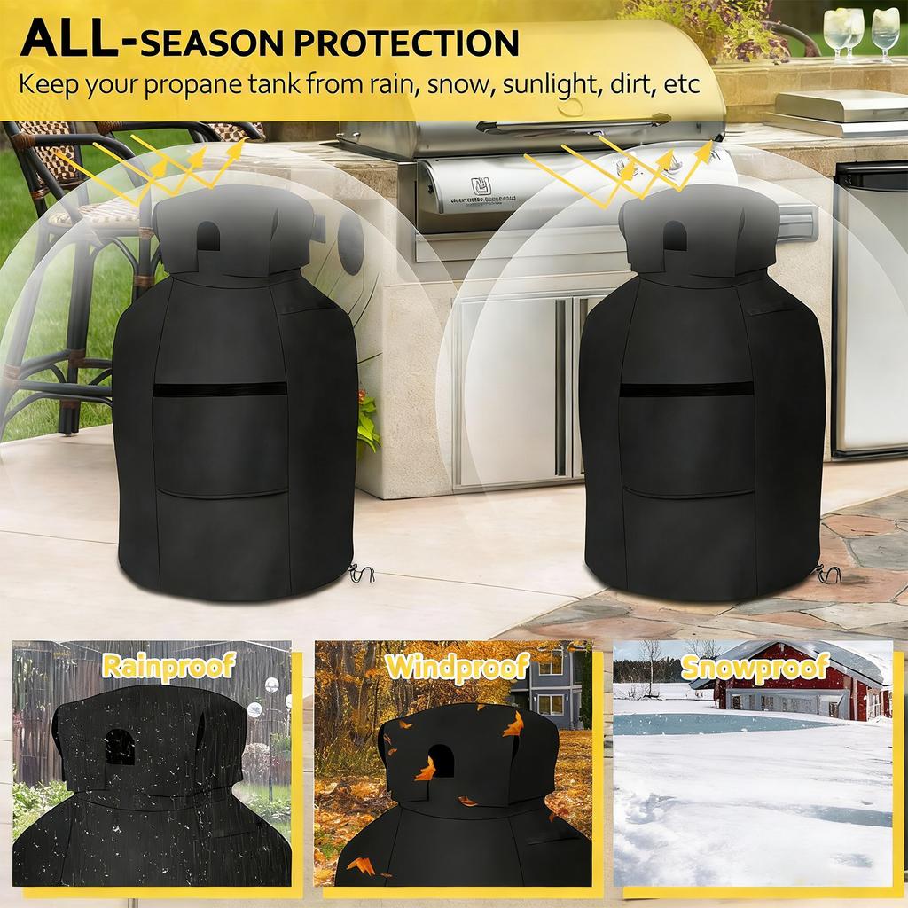 Customizable Dark Dust Proof Gas Storage Enclosure With Bottom Tie Cord And Control Access Outdoor Gas Tank Cover