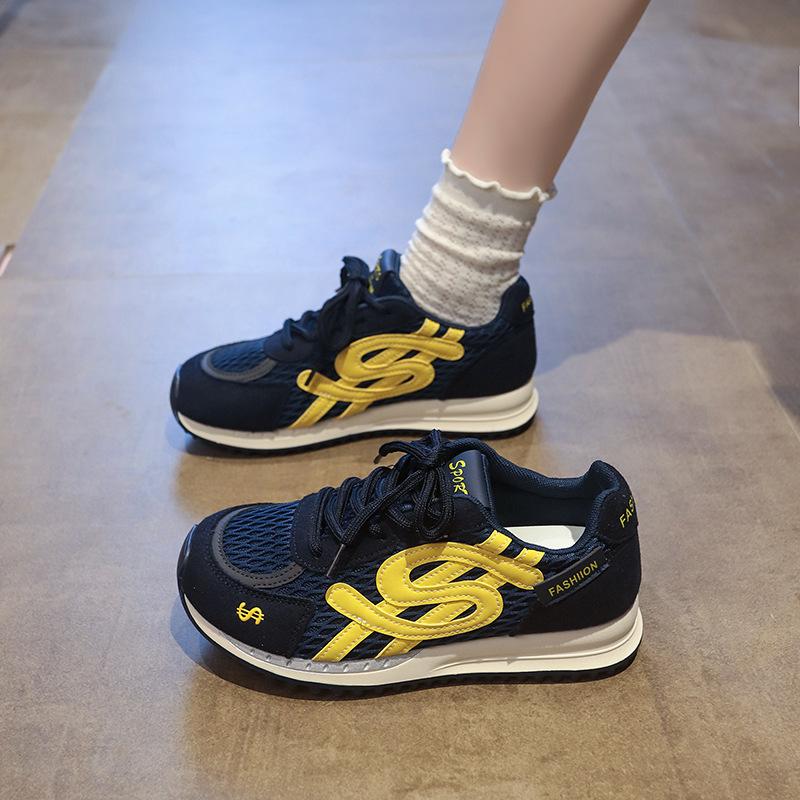 

Кроссовки Детские легкие из мягкой кожи дышащие сетчатые туфли платформа повседневные туфли ретро 35