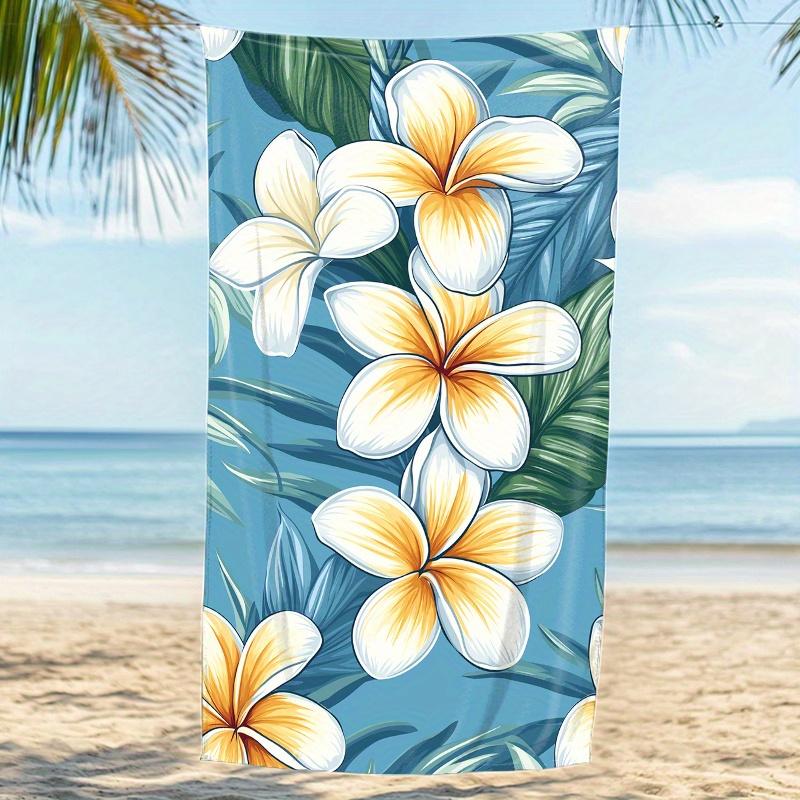 

Floral Art Beach Towel for Summer Vibes, Vibrant Botanical Print Quick-Dry Sand-Free Microfiber Bath Towels for Yoga and Swim W30*H60(CM)