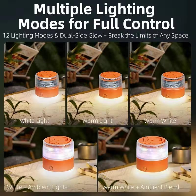 Camping String Lights, Retractable Camping String Fairy Lights Lanterns 10 M with 12 Lighting Modes, 1200 mAh USB Rechargeable