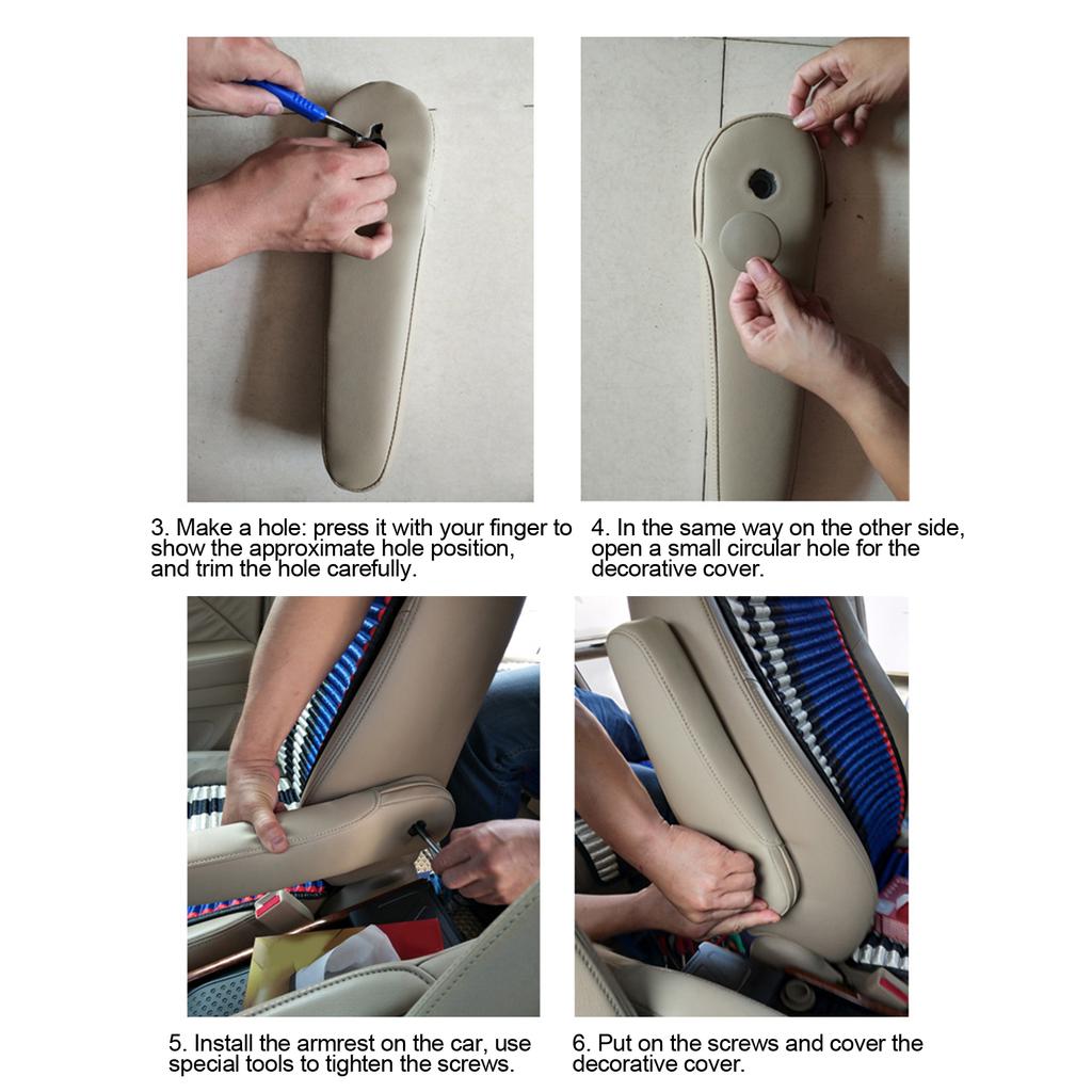 Bilbarnstolsarmstöd Handtagsskydd Dekorlist Mikrofiberläder Passar för Honda CRV 2010-2017Beige