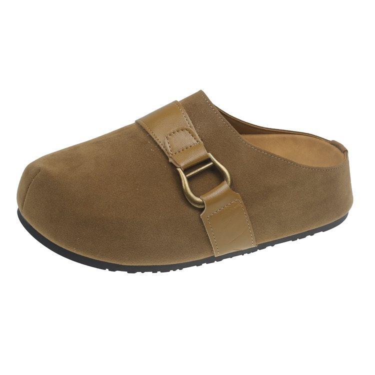 Thick-bottomed Retro Boken Slippers for Women's Outerwear 2025 New Autumn Non-slip Heightening with Skirt Bag Head and Half Slippers Tide