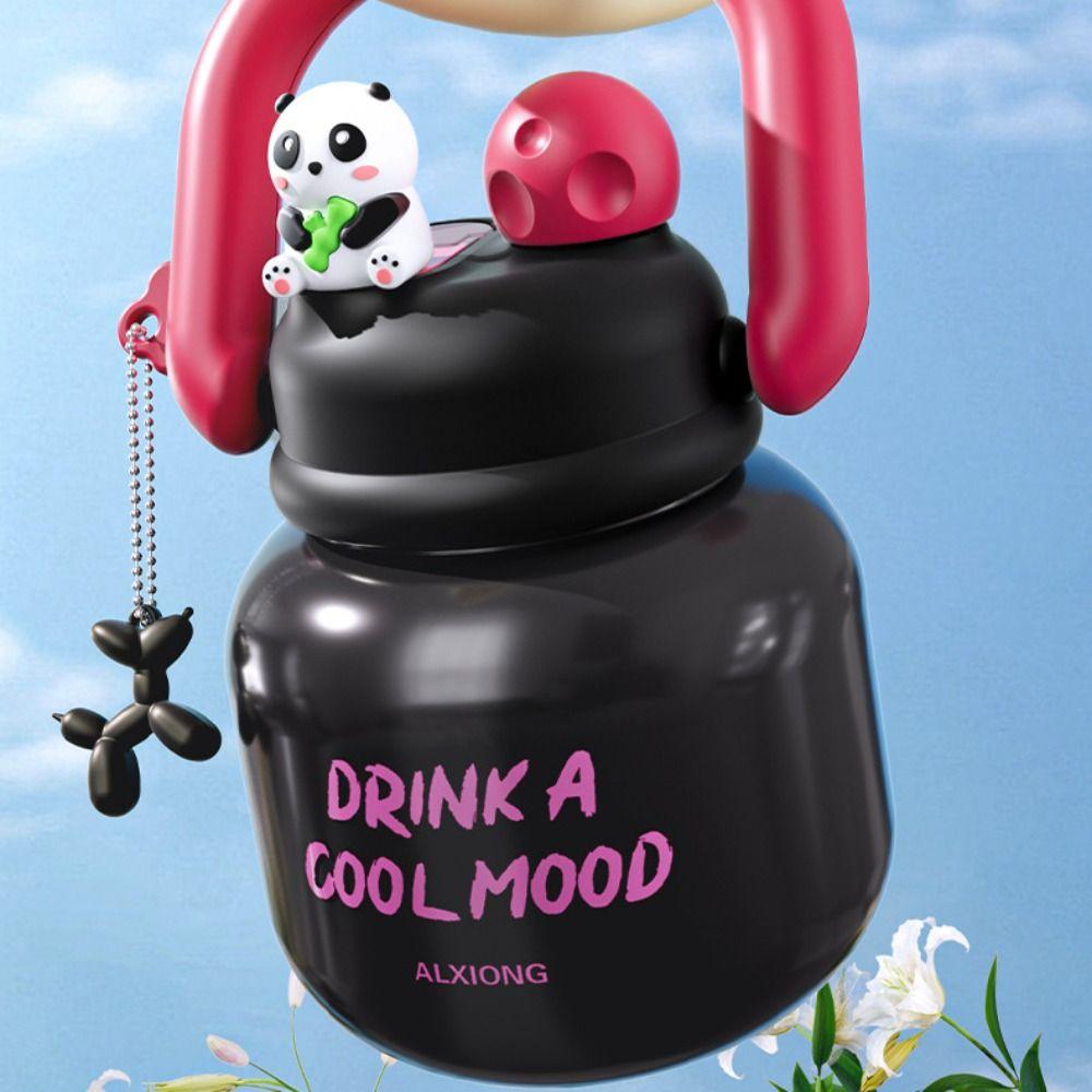 With Straw Insulated Water Bottle Large Capacity Office Double Drink Cup  Kid