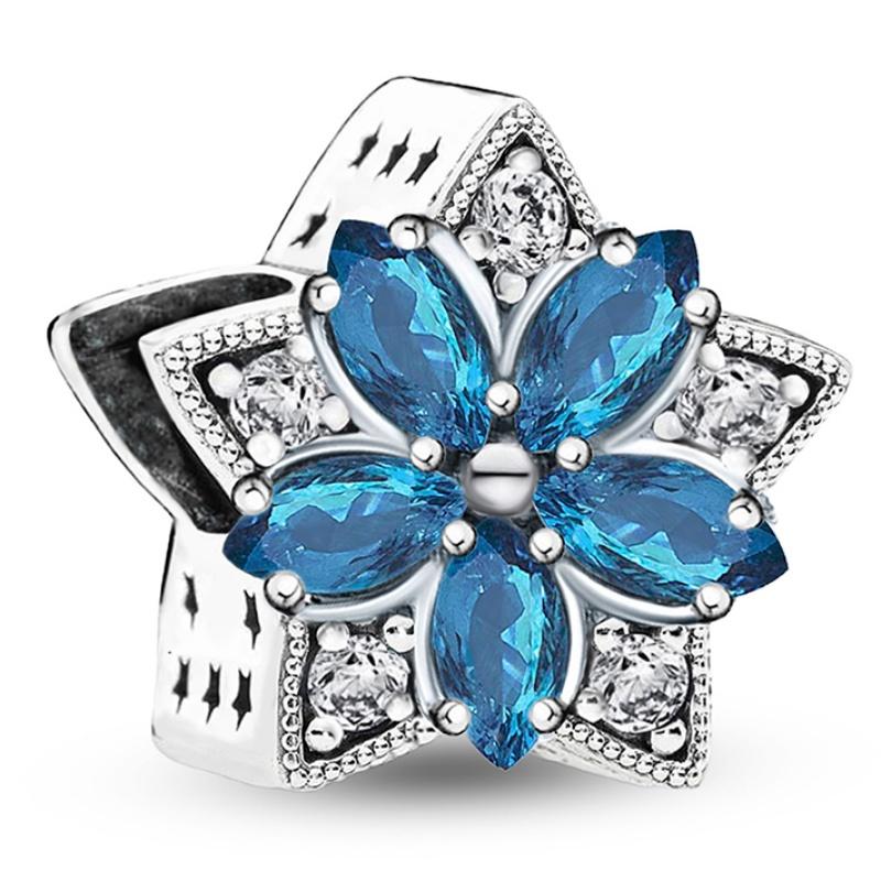 Copper Blue Owl Girl Moon Star Sunflower Bird Charms Beads Fit Original Pan Bracelets Bangles Fine Jewelry Gift